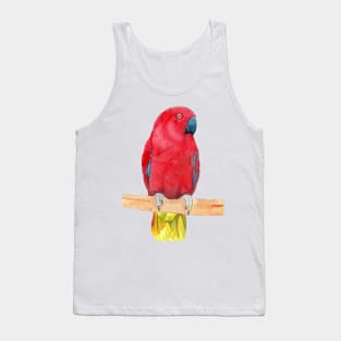 eclectus parrot watercolor red Tank Top